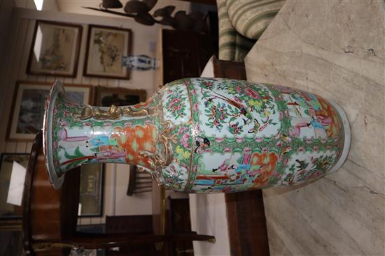 A 19th century Chinese famille rose baluster vase (chip to rim)